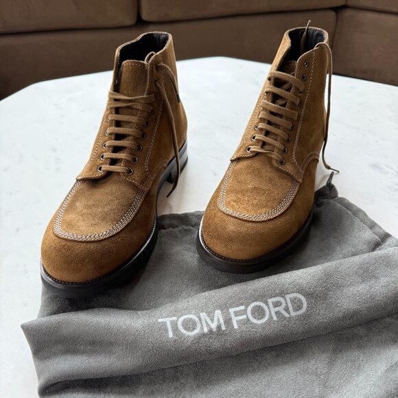 Tom Ford NEW Suede Tan Boots 11.5 Mens - Picture 2 of 6